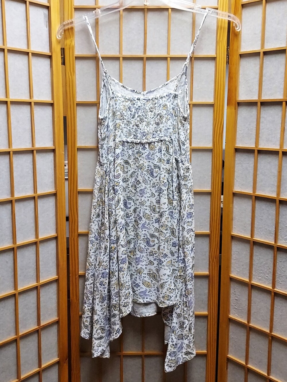 🔮 H&M Divided Paisley Boho Handkerchief Flowy Dress Womens XS Juniors S - Picture 3 of 5